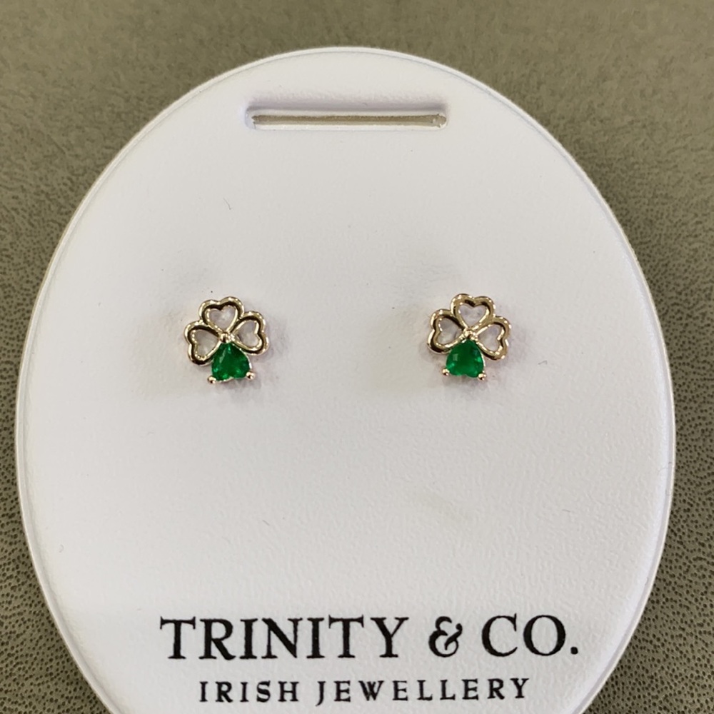 Silver color clover earrings